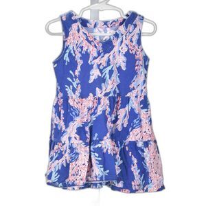 Lilly Pulitzer Girls Tiered Ruffle Skirt V-Neck Knit Sleeveless Dress Size XS